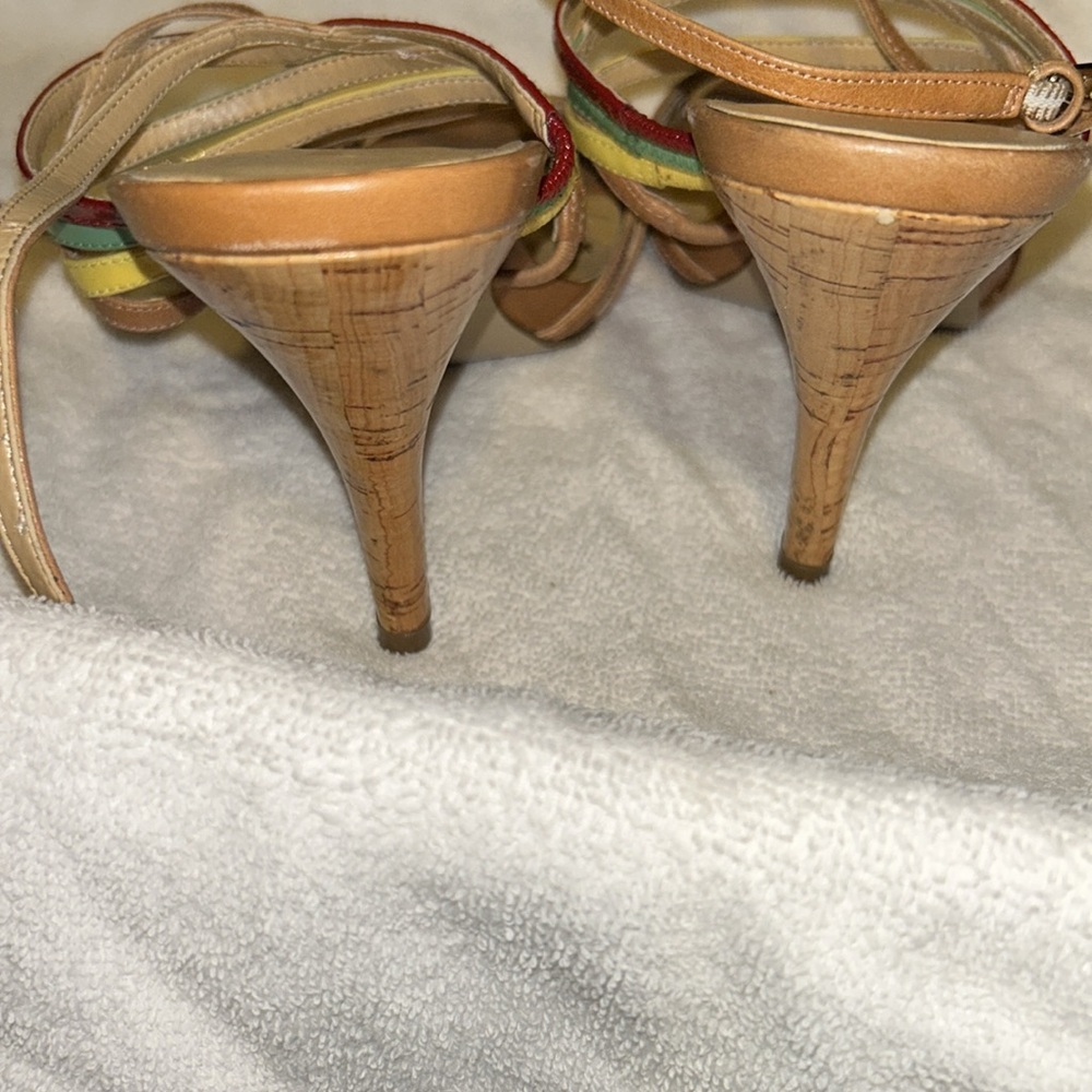 Nine West size 9M cork color with multi-colored stripes - Picture 6 of 9
